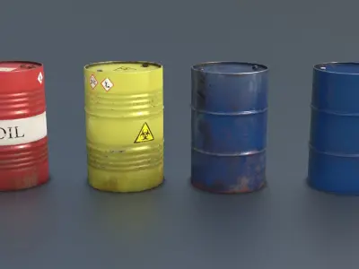 Boxes and Barrels Low-poly 3D model