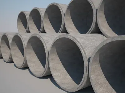 Concrete Pipes 3D model