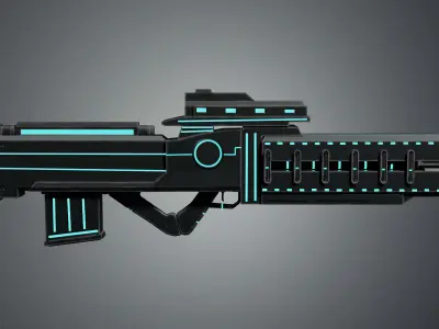 Sci fi Blaster Low poly Game ready asset  Low-poly 3D model