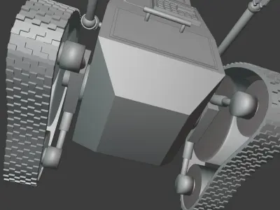 Robot model with wheels and monitor 3D model