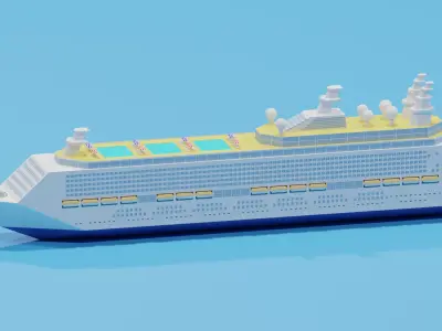 Cartoon Cruise Ship 3D model