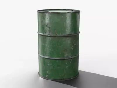 Steel Barrel - Green - Dirty 3D model