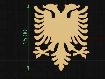albania eagle for pendant or part 3D print model