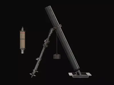 3 Inch British Stokes Trench Mortar WW1 Low-poly 3D model