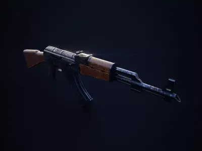 AK47 Battle Ready Game And Render Asset Low-poly 3D model