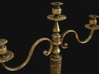 Antique Candle Tree - PBR 3D model