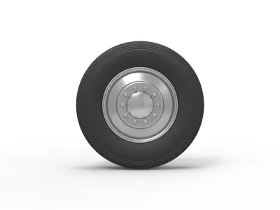 Front custom wheel of semi truck Version 2 Scale 1 to 25 3D print model