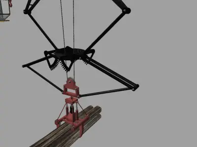 Portal crane AUMUND  for the transfer of logs 3D model