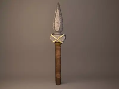 weapon sword with wooden handle Low-poly 3D model