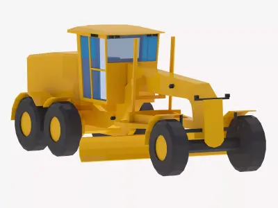 Grader Construction Motor Simplified Low-poly 3D model