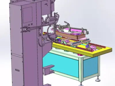 Projection welding machine feeding fixture workbench 3D model