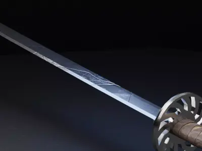 Katana Sword game ready Free low-poly 3D model