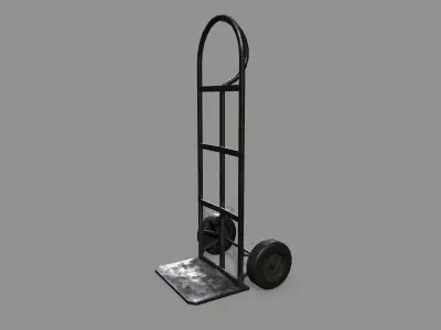 Trolley hand truck Low-poly 3D model 5