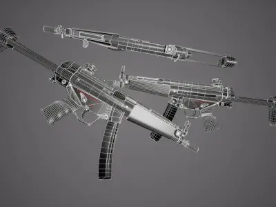 Mp5 Rifle Low-poly 3D model