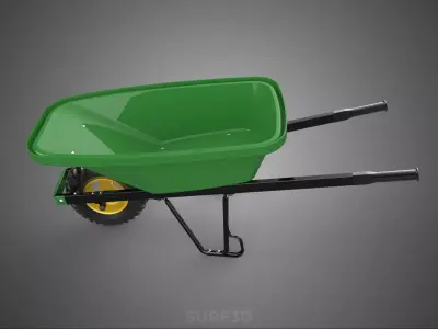 SINGLE WHEEL BARROW HEAVY WHEELBARROW CART TROLLEY WAGON TRAY KG 3D model