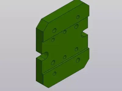 Industrial Mounting Plate with Holes - Machine Base Part 3D model