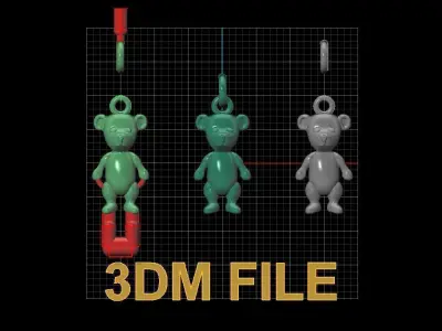 Teddy Bear Pendant Charm 3D print model
