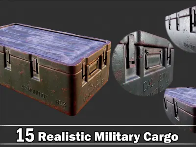 15 Realistic Military Cargo Game Ready VOL01  Low-poly 3D model