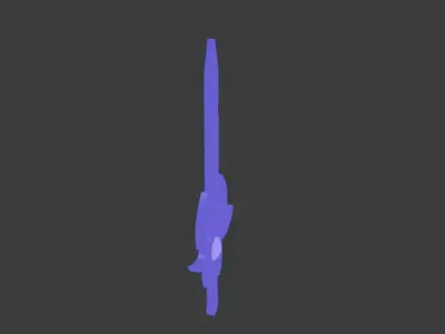 Stylized Blue Energy Sword Low Poly Game Asset Low-poly 3D model