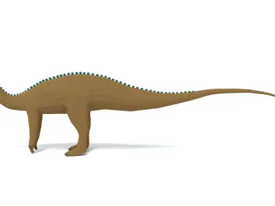 Low Poly Cartoon Tenontosaurus Dinosaur Low-poly 3D model