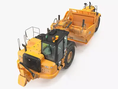 Cat 637k Scraper Dirt 3D model