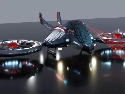 Passenger Drone Futuristic Concept  3D model