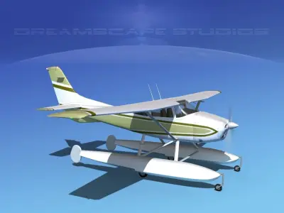 Cessna 182 Skylane Seaplane V08 3D model