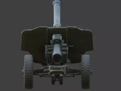  Field Howitzer Model Low-poly 3D model