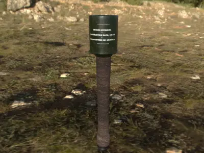 Stielhandgranate 2K texture Free 3D model