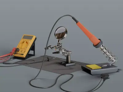 Electronic Soldering Kit Low-poly 3D model