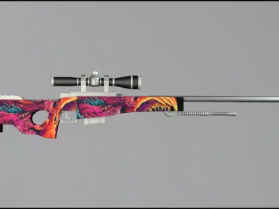 HYPERBEAST AWP SNIPER RIFFLE   Low Poly Low-poly 3D model