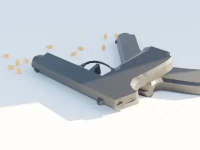 PISTOL two guns Low-poly 3D model