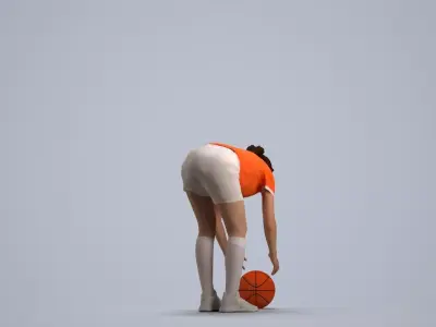 00468Gloria006 - Adult Caucasian woman exercising in 3D model