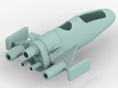 Cartoon Space Ship Toy 3D print model