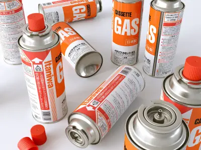 Butane Gas Canister Low-poly 3D model