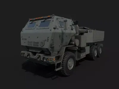 M142 HIMARS - High Mobility Artillery Rocket System Low-poly 3D model