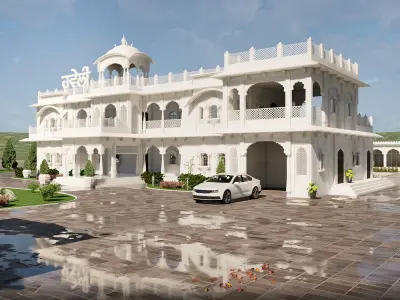 Indian Haweli Exterior  Architecture  3D model