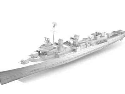 Destroyer ship 3D model by burakisil