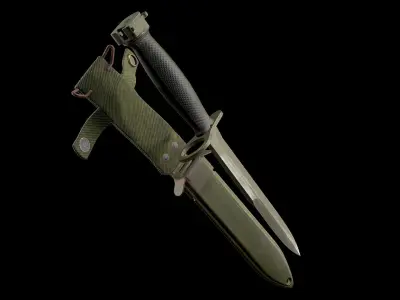 M7 Bayonet Low-poly 3D model