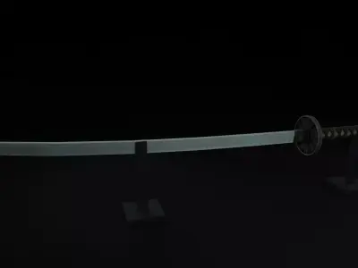 Katana samurai sword Low-poly 3D model shop