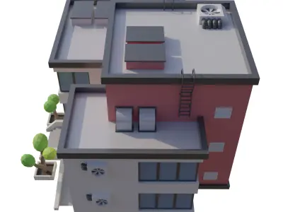 Office building Low-poly 3D model purchase