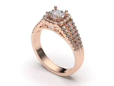 solitaire with ring sizes  8 part S37 3D print model