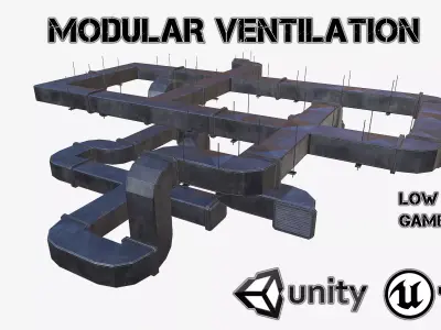 Modular ventilation Low-poly 3D model order