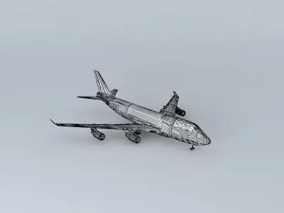 Template Boeing 747 400F Free 3D model