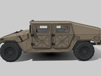 Humvee Low Poly Low-poly 3D model