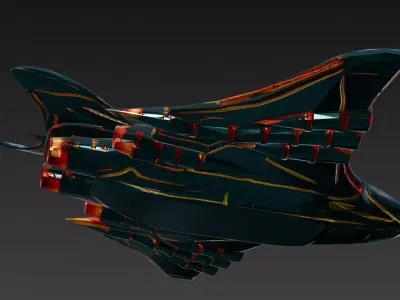 Futuristic Sci Fi Fighter Jet 3D Model PBR Low-poly 3D model