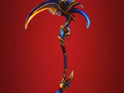 Fire Element Scythe Low-poly 3D model