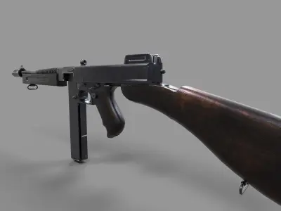 Tommy Gun  Low-poly 3D model