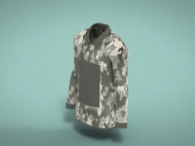 Military Outfit - T-shirt Low-poly 3D model 31