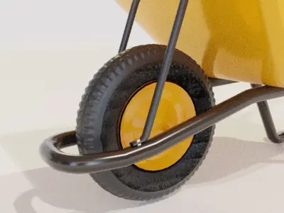 wheelbarrow garden tool Low-poly 3D model